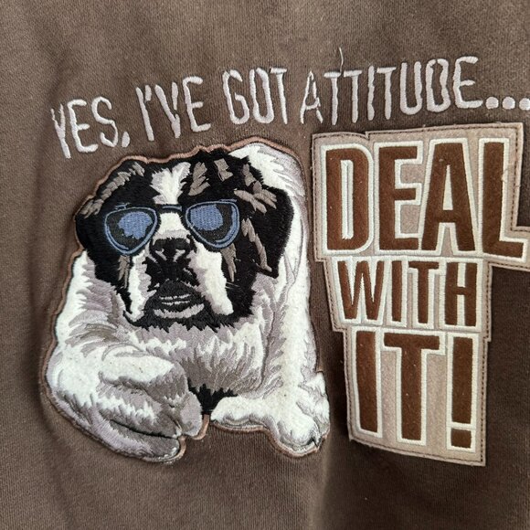 Big Dogs Deal With It Attitude Sweatshirt Brown 2X - Picture 2 of 4